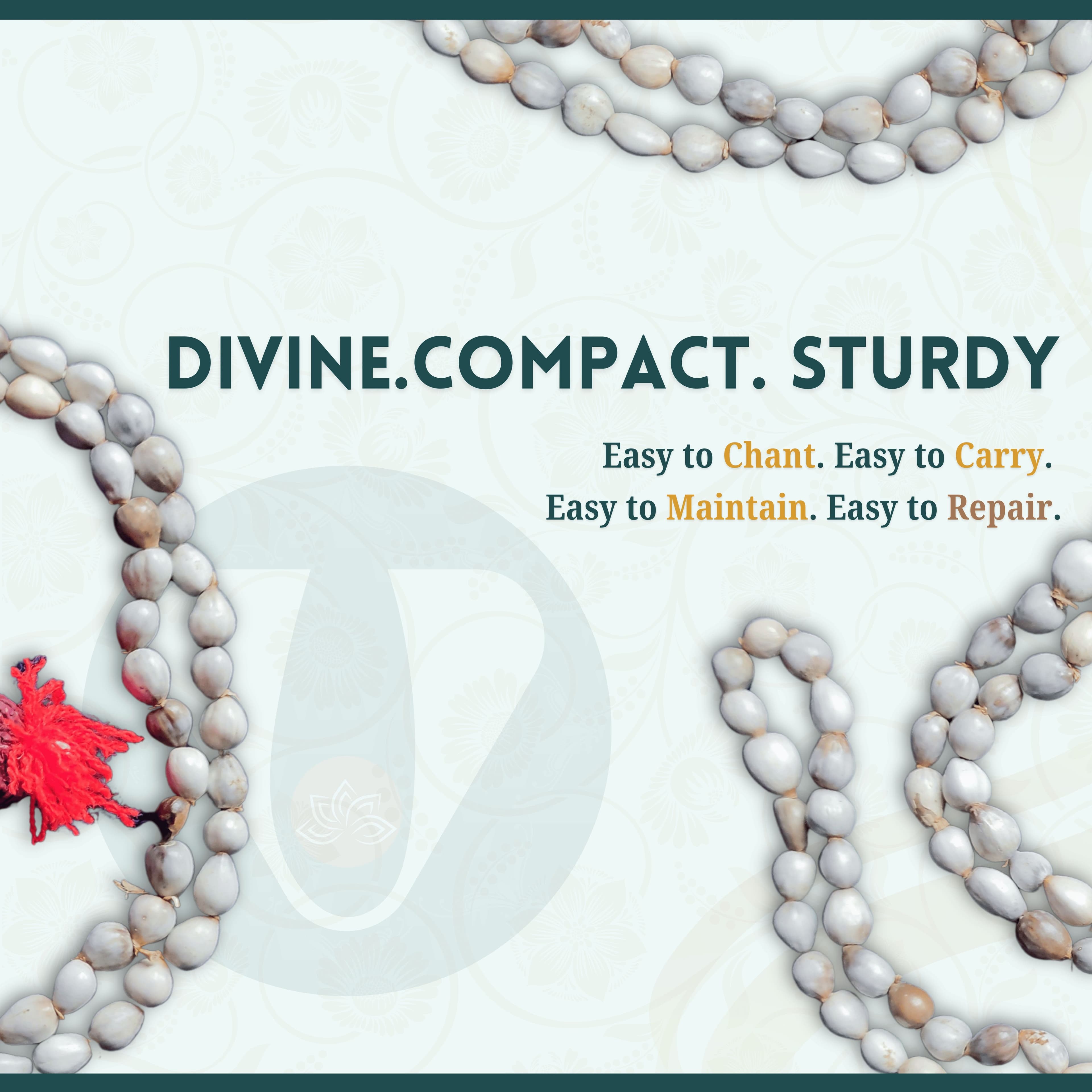VastuCart Vaijayanti Mala Original 108+1 Beads Guaranteed - Beautiful Vaijanti Mala Original With PanchMukhi Rudraksha Bead For Home Puja, Laddu Gopal, Chanting - Made From Vaijayanti Seeds For Radha 
